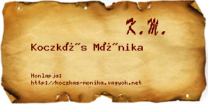Koczkás Mónika névjegykártya
